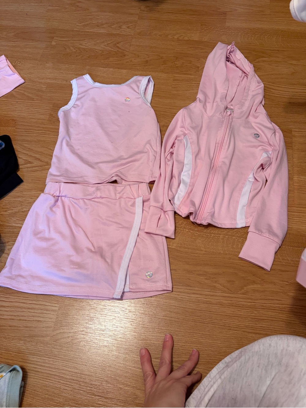 RBX Pink Girls 3-Piece Athletic Set - Tank, Skort & Hoodie
